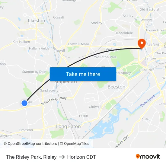 The Risley Park, Risley to Horizon CDT map