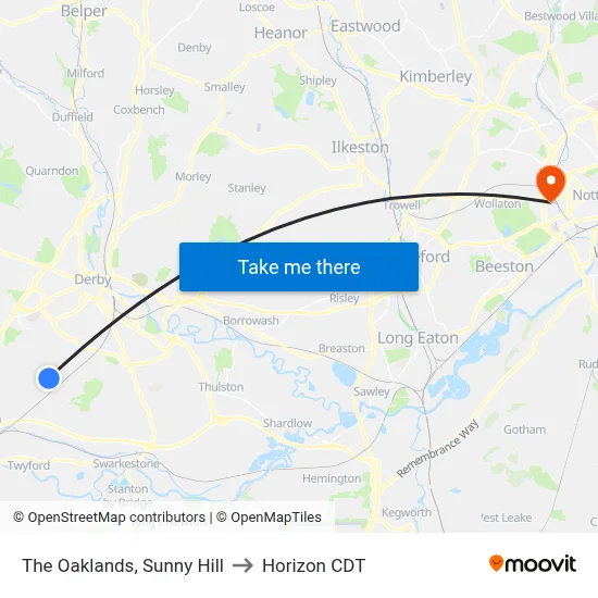 The Oaklands, Sunny Hill to Horizon CDT map