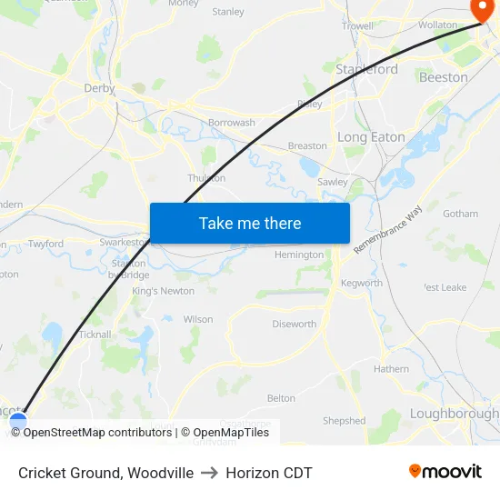 Cricket Ground, Woodville to Horizon CDT map