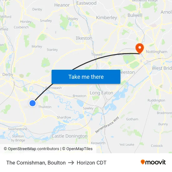 The Cornishman, Boulton to Horizon CDT map