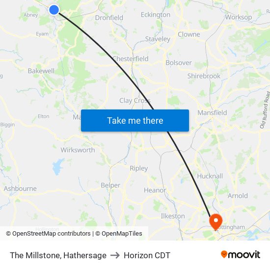 The Millstone, Hathersage to Horizon CDT map