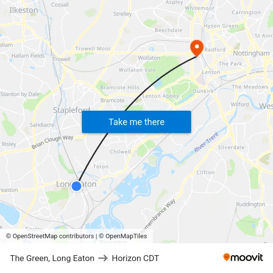 The Green, Long Eaton to Horizon CDT map