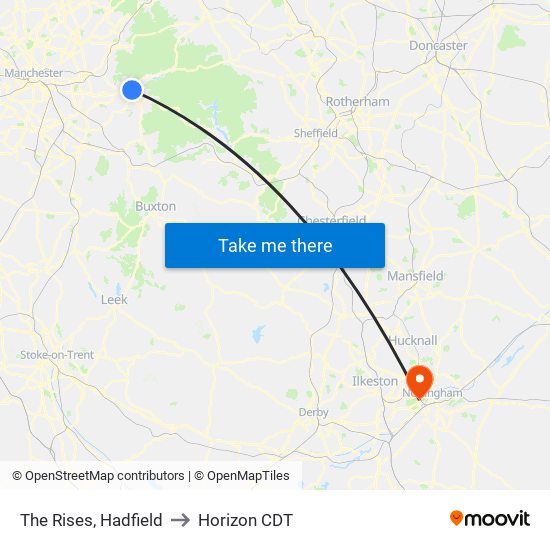 The Rises, Hadfield to Horizon CDT map