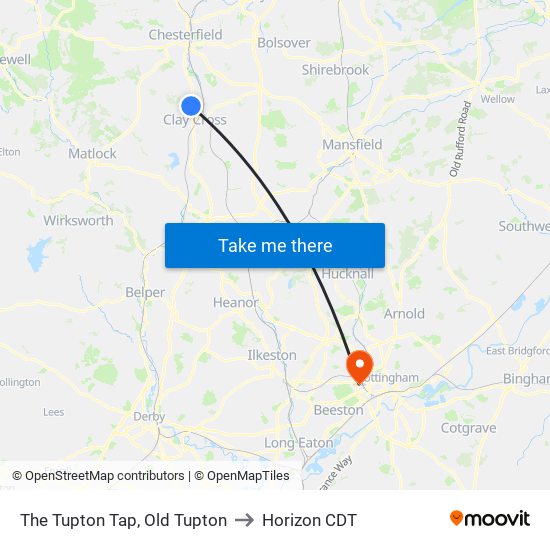 The Tupton Tap, Old Tupton to Horizon CDT map