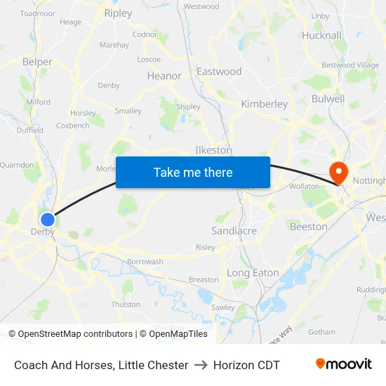 Coach And Horses, Little Chester to Horizon CDT map