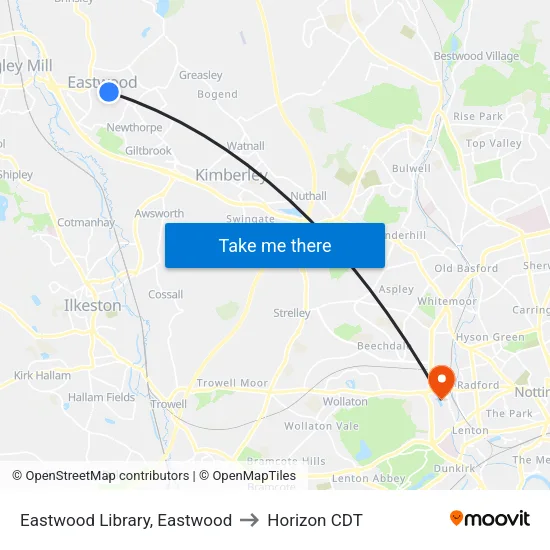 Eastwood Library, Eastwood to Horizon CDT map