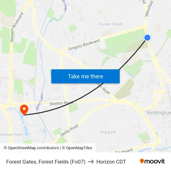 Forest Recreational Ground, Forest Fields (Fo07) to Horizon CDT map