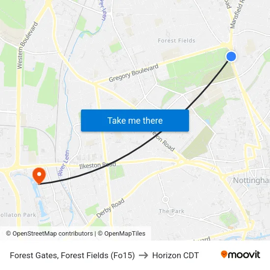 Forest Recreational Ground, Forest Fields (Fo15) to Horizon CDT map