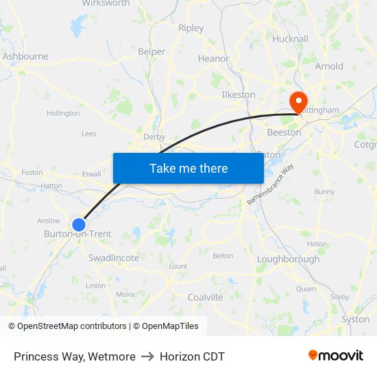 Princess Way, Wetmore to Horizon CDT map