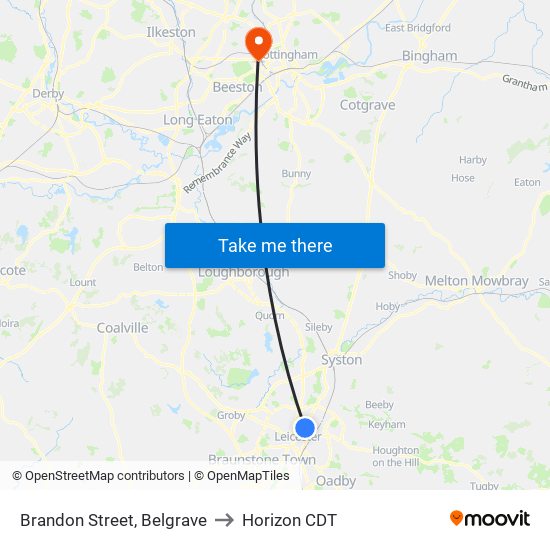 Brandon Street, Belgrave to Horizon CDT map