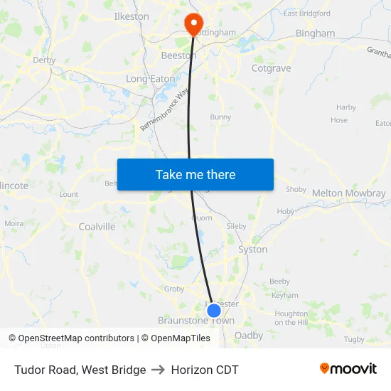 Tudor Road, West Bridge to Horizon CDT map