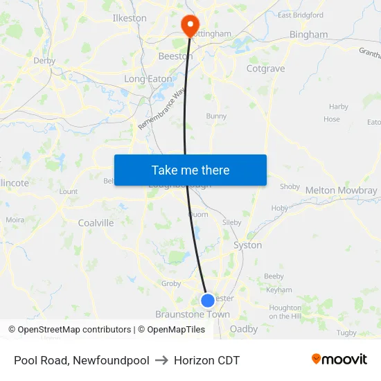 Pool Road, Newfoundpool to Horizon CDT map