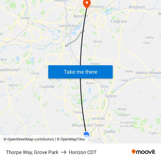 Thorpe Way, Grove Park to Horizon CDT map