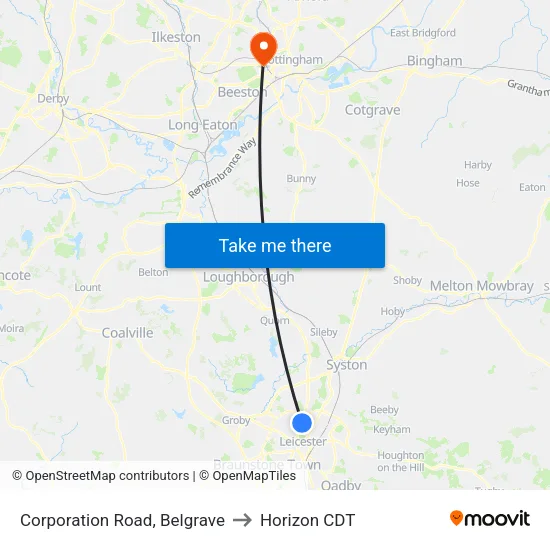 Corporation Road, Belgrave to Horizon CDT map