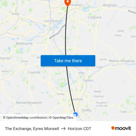 The Exchange, Eyres Monsell to Horizon CDT map