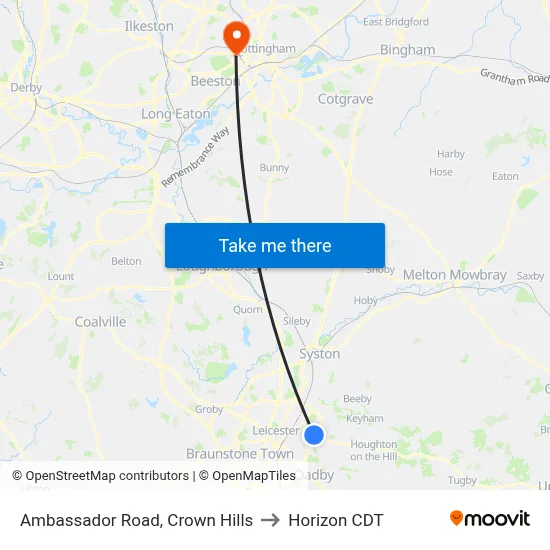 Ambassador Road, Crown Hills to Horizon CDT map