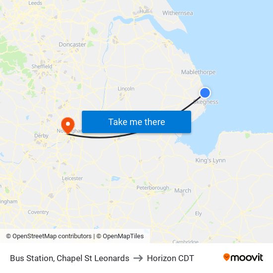 Bus Station, Chapel St Leonards to Horizon CDT map