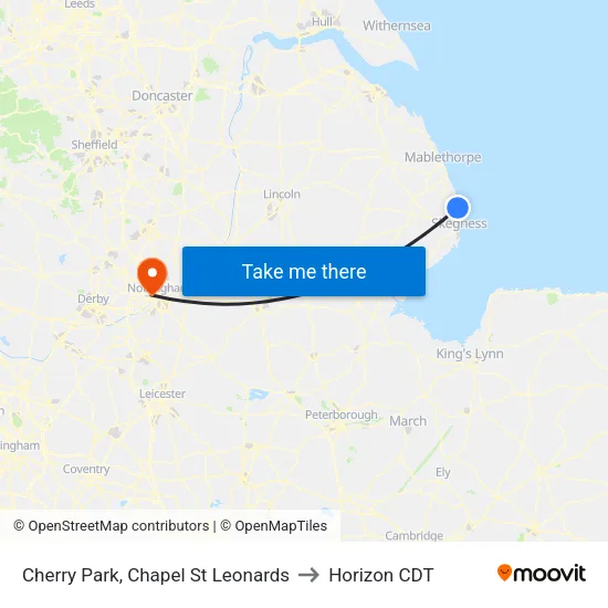 Cherry Park, Chapel St Leonards to Horizon CDT map