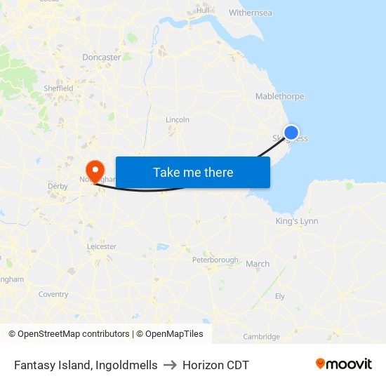 Fantasy Island, Ingoldmells to Horizon CDT map