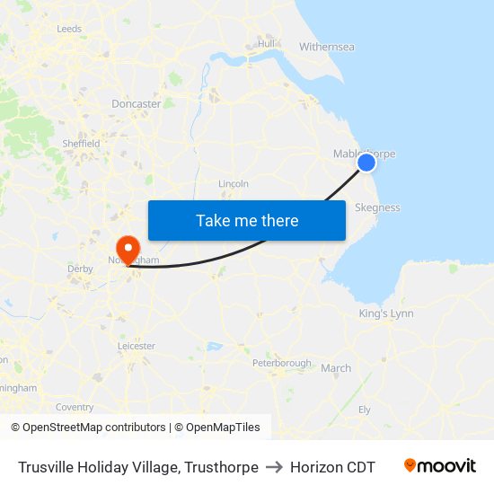 Trusville Holiday Village, Trusthorpe to Horizon CDT map