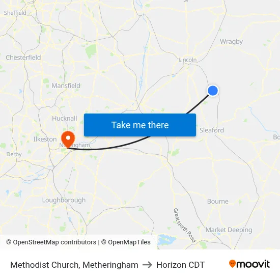 Methodist Church, Metheringham to Horizon CDT map