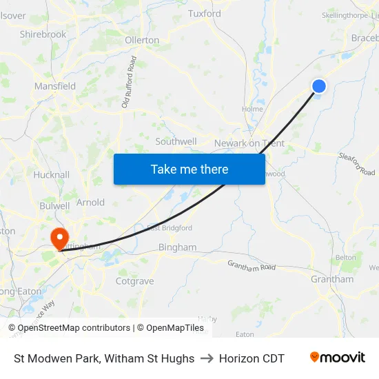 St Modwen Park, Witham St Hughs to Horizon CDT map
