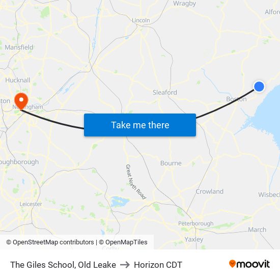 The Giles School, Old Leake to Horizon CDT map