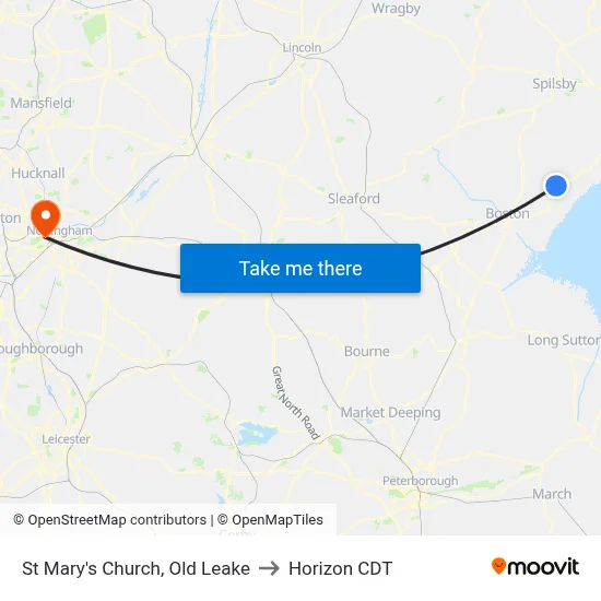 St Mary's Church, Old Leake to Horizon CDT map