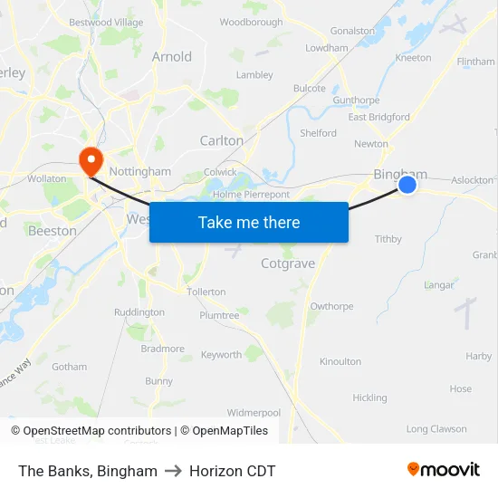 The Banks, Bingham to Horizon CDT map
