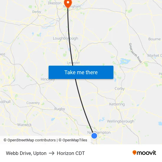 Webb Drive, Upton to Horizon CDT map