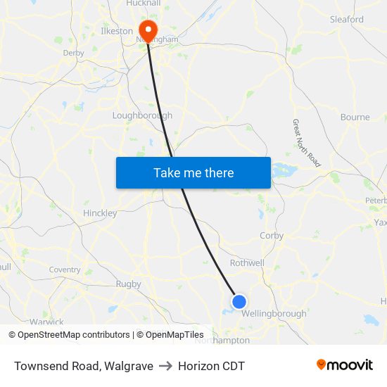 Townsend Road, Walgrave to Horizon CDT map