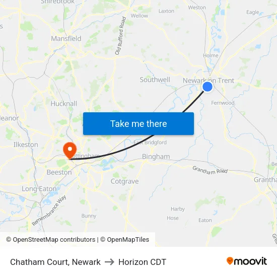 Chatham Court, Newark to Horizon CDT map