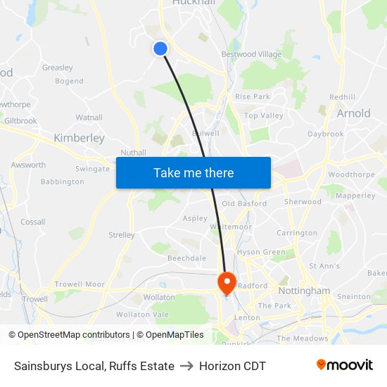 Sainsburys Local, Ruffs Estate to Horizon CDT map