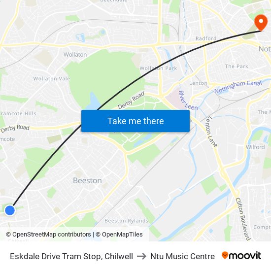 Eskdale Drive Tram Stop, Chilwell to Ntu Music Centre map