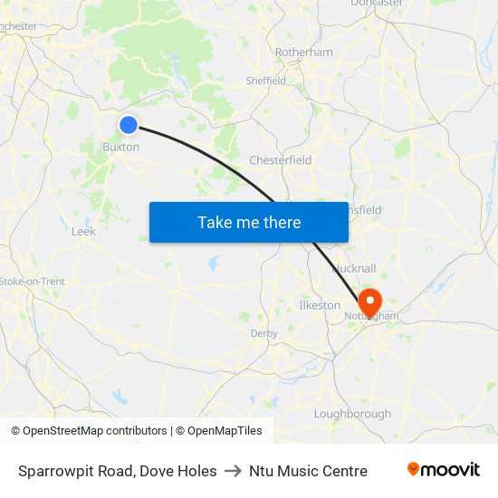 Sparrowpit Road, Dove Holes to Ntu Music Centre map