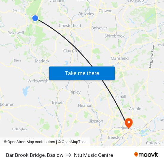 Bar Brook Bridge, Baslow to Ntu Music Centre map