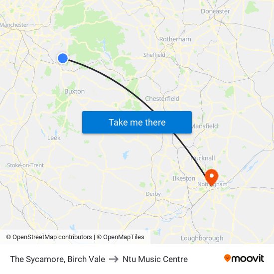 The Sycamore, Birch Vale to Ntu Music Centre map