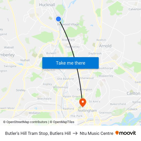 Butler's Hill Tram Stop, Butlers Hill to Ntu Music Centre map