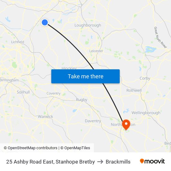 25 Ashby Road East, Stanhope Bretby to Brackmills map