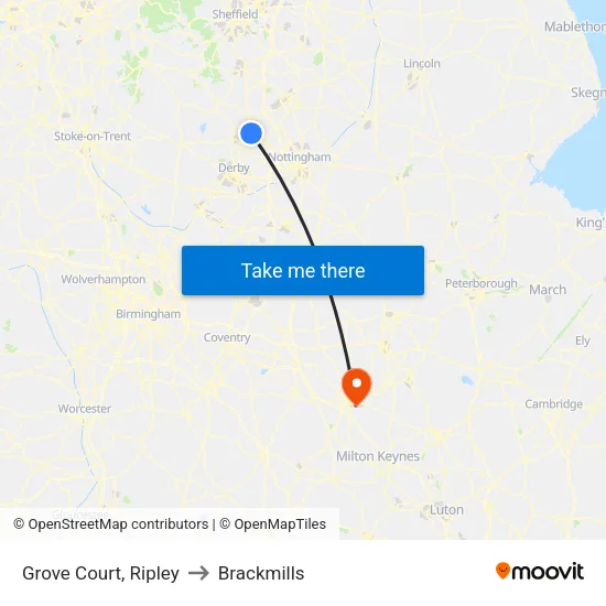 Grove Court, Ripley to Brackmills map