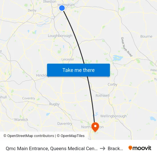 Qmc Main Entrance, Queens Medical Centre (Qm04) to Brackmills map