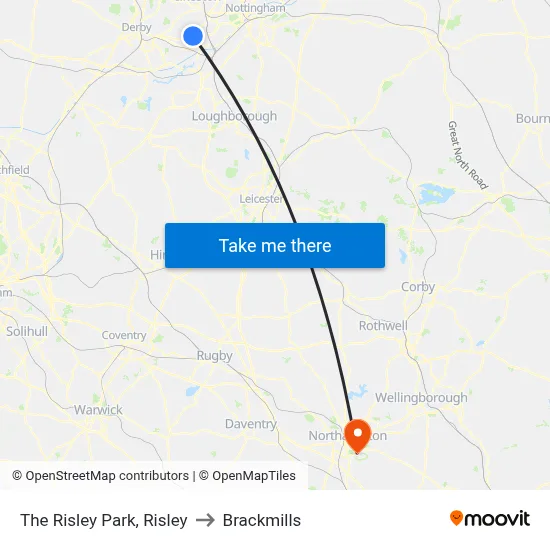 The Risley Park, Risley to Brackmills map