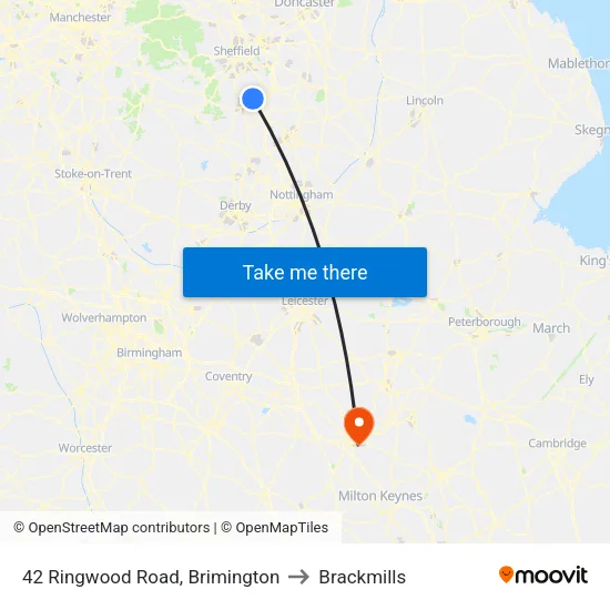 42 Ringwood Road, Brimington to Brackmills map