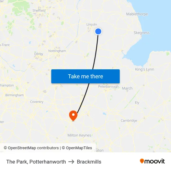 The Park, Potterhanworth to Brackmills map