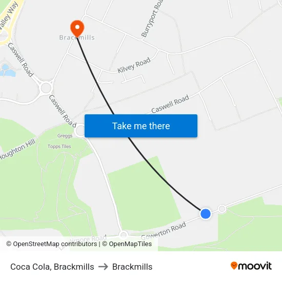 Coca Cola, Brackmills to Brackmills map