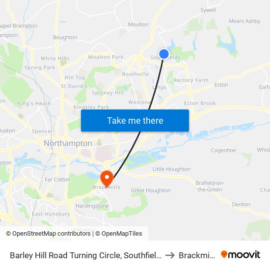 Barley Hill Road Turning Circle, Southfields to Brackmills map