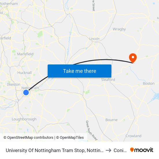 University Of Nottingham Tram Stop, Nottingham University Main Campus to Coningsby map
