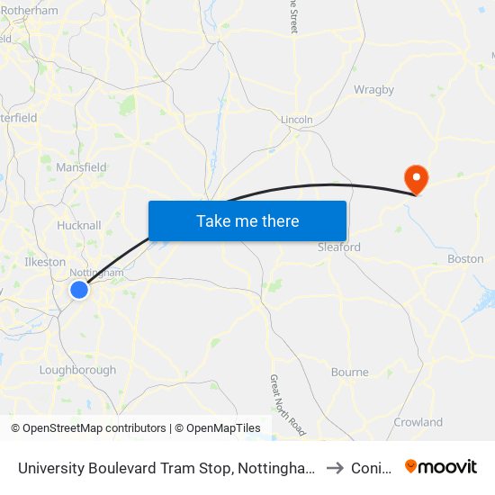 University Boulevard Tram Stop, Nottingham University Main Campus to Coningsby map