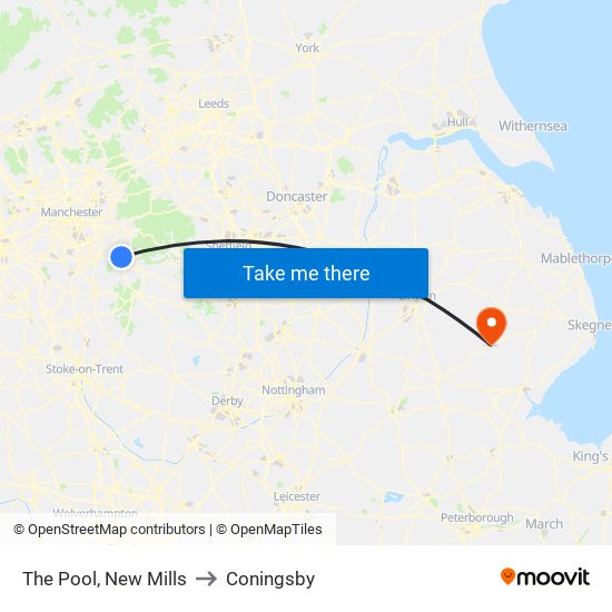 The Pool, New Mills to Coningsby map