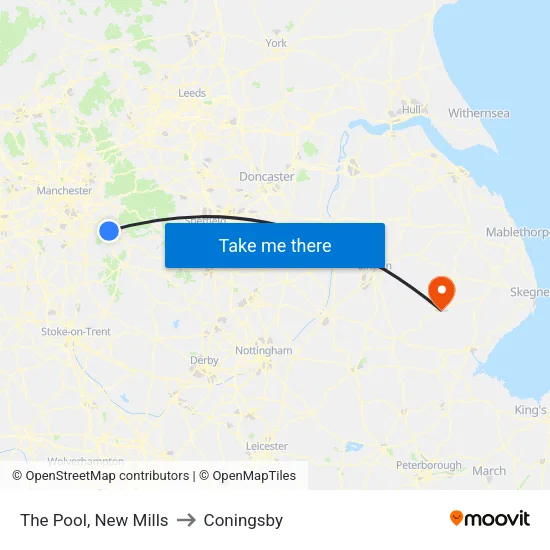 The Pool, New Mills to Coningsby map